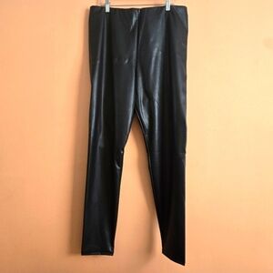 H&M Faux Leather Leggings – Black, Size XL